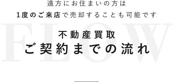不動産買取 ご契約までの流れ